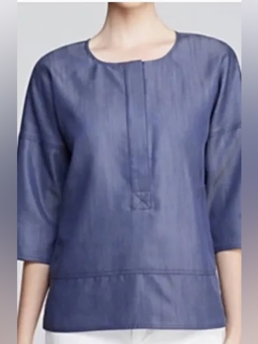 Vince Denim Boxy Drop Shoulder Blouse size S Oversized